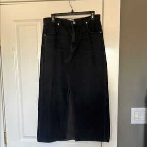 FRAME Black Denim Skirt